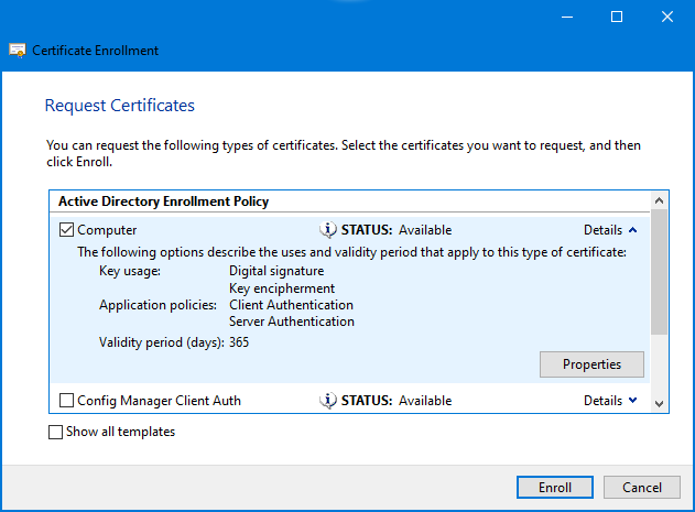 certificate enrollment